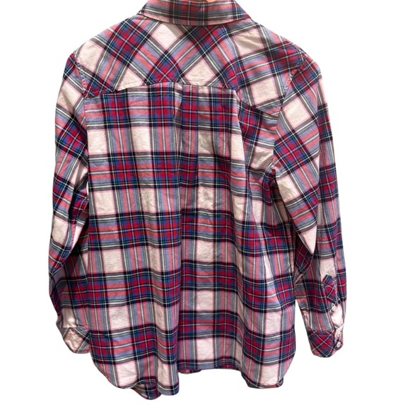 Talbots Womens Pink Plaid Button Up Shirt Size XP Long Sleeve Classic Preppy - Picture 7 of 12